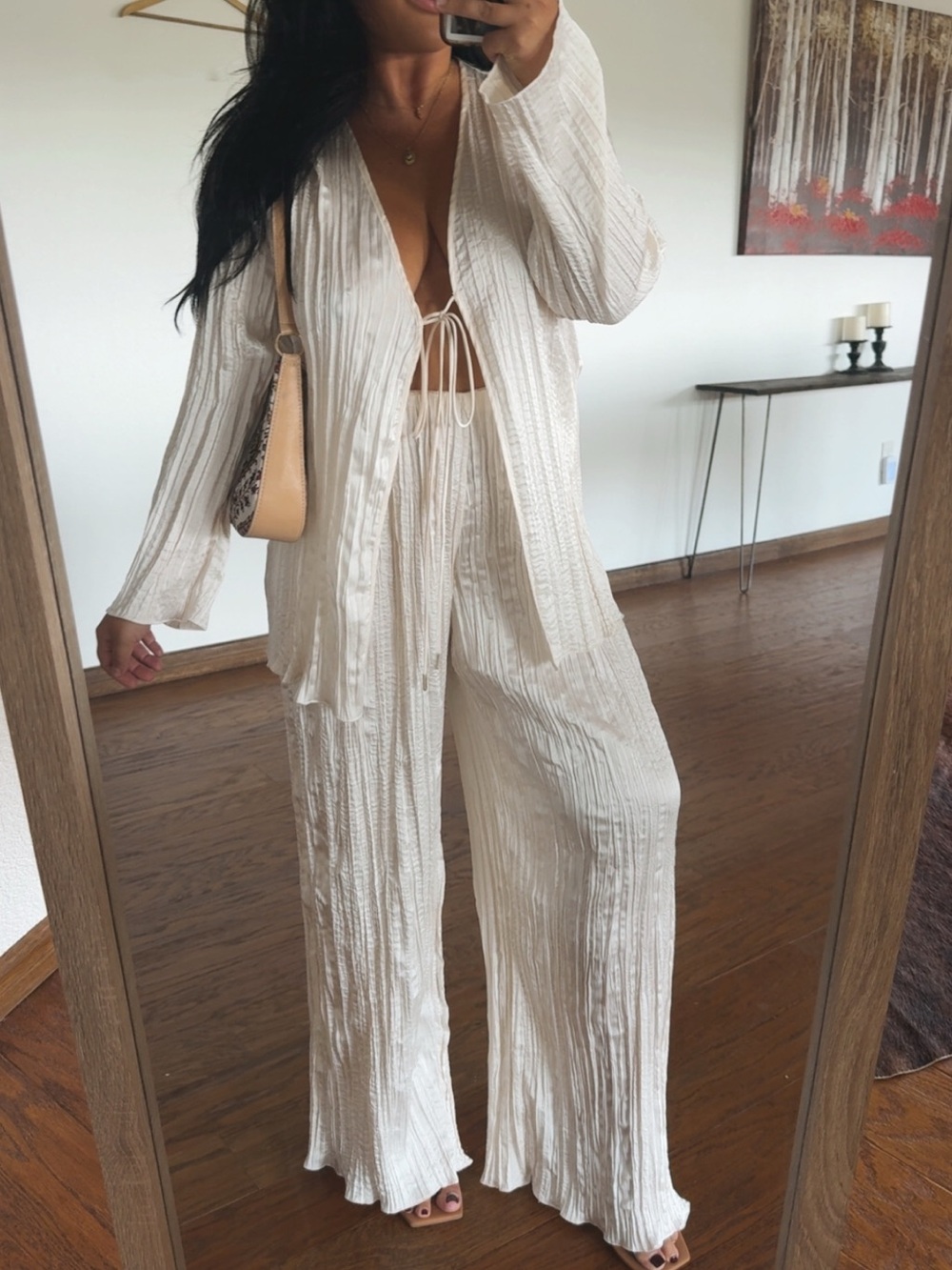 White plisse set